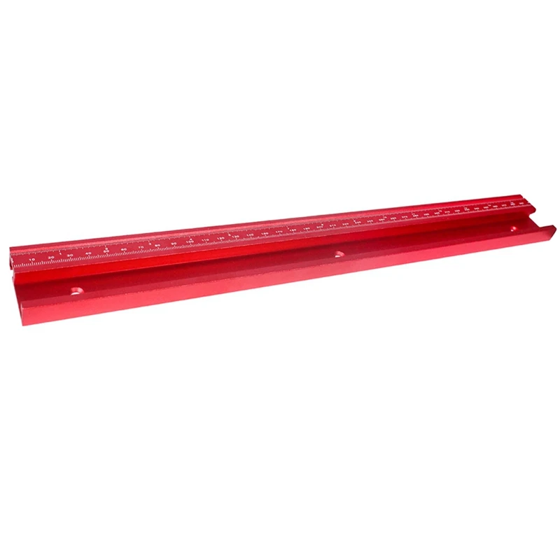 

A81M New T-Track 45 Chute With Mm/Inch Scale Alloy Red T-Tracks Slot Miter Track 40Cm Woodworking Saw Table Workbench DIY Tools