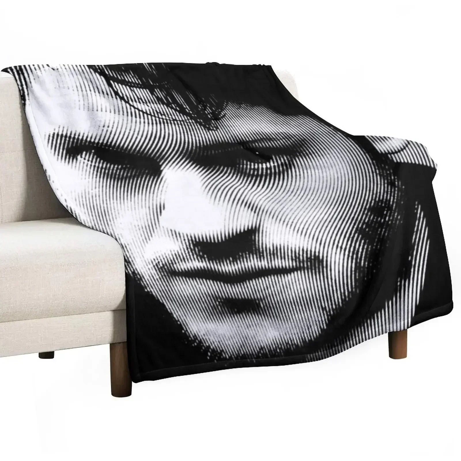 

Black & White Portrait Of Iwan Rheon Throw Blanket Travel Thin warm winter Blankets