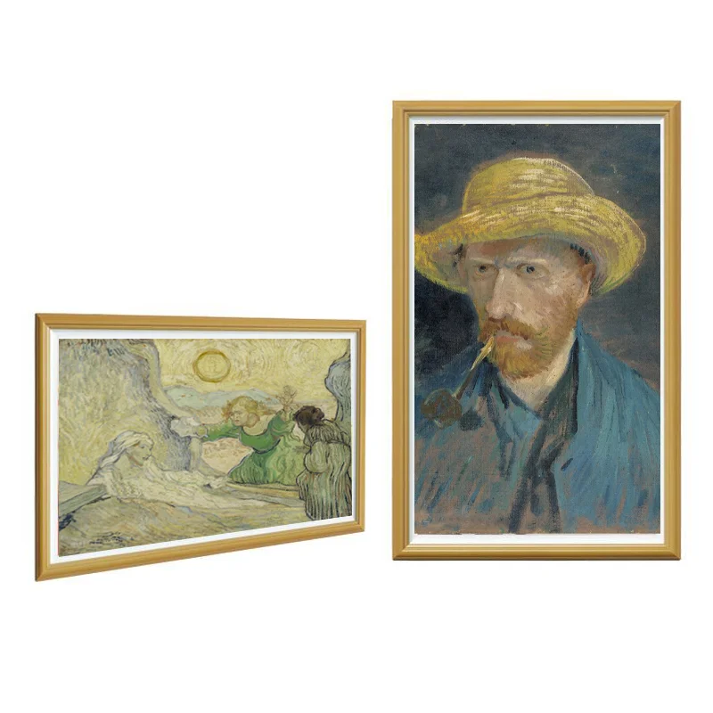 

21.5''/23.8''/32''/43''/49''/55''/65'' wall mounted photo wooden digital frame photo, artistic design lcd display monitor screen
