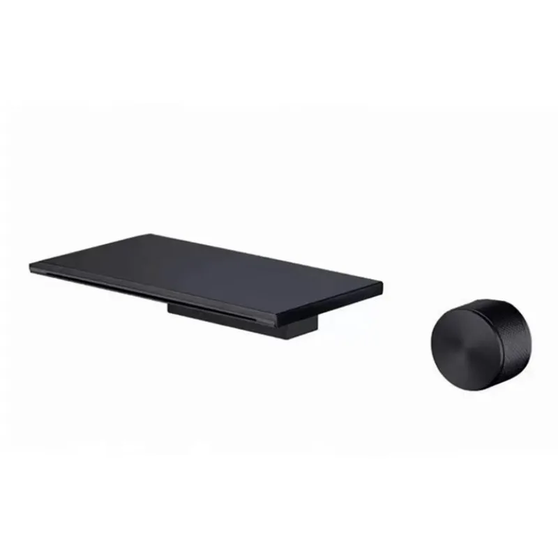 

Настенный смеситель для раковины с водопадным изливом, скрытый монтаж, медный корпус, для горячей и холодной воды