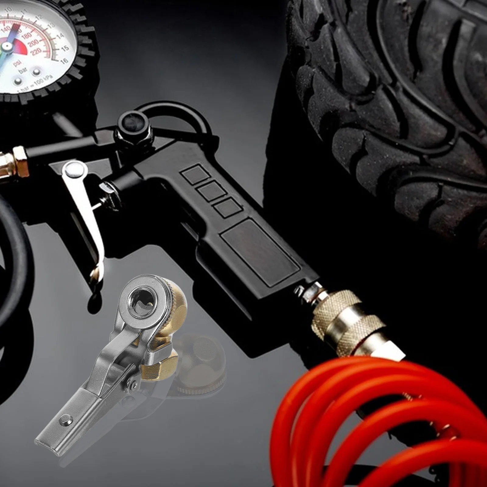 

Tire Inflation Chuck Clip Air Chuck Thread Nozzle Car Pump Accessories Multifunctional Inflator Tool Compact Portable