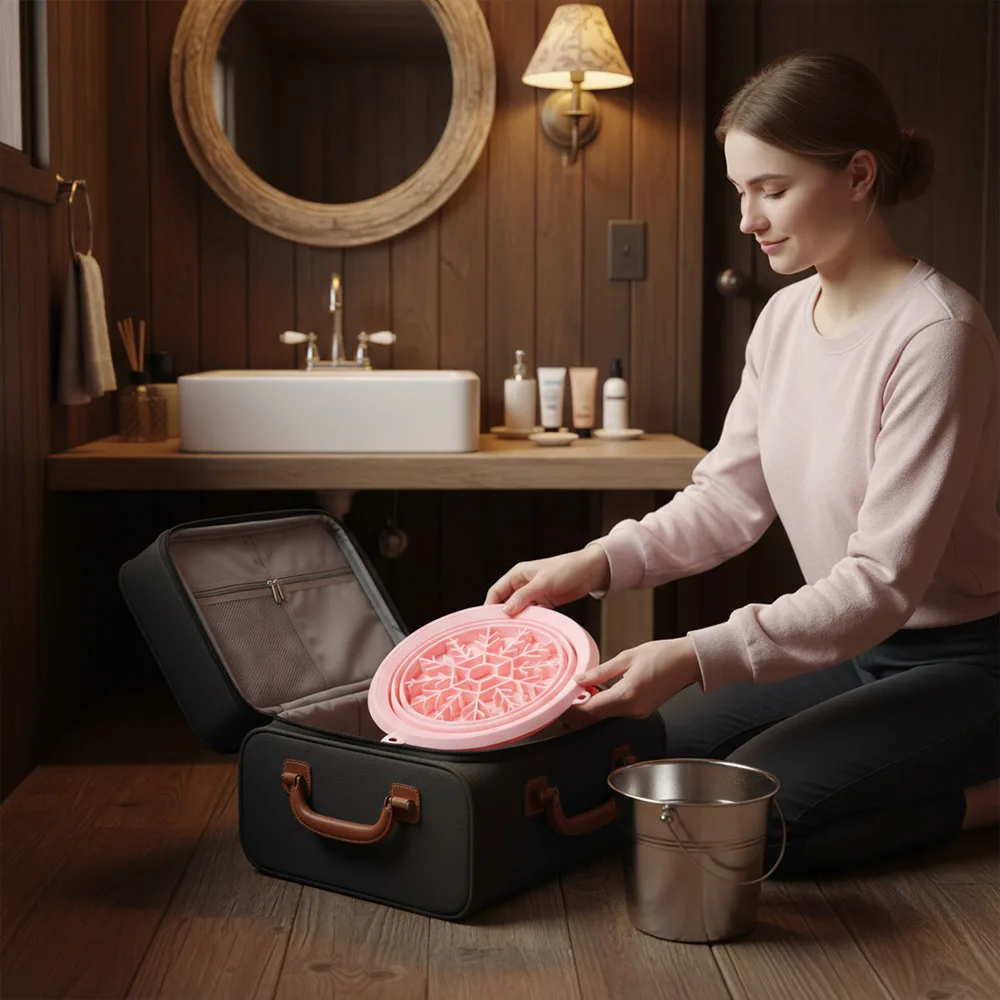 

Silicone Ice Bath Washbasin Relief Stress Foldable Ice Washbowl Improved Blood Circulation Face Dipping Bowl Travel