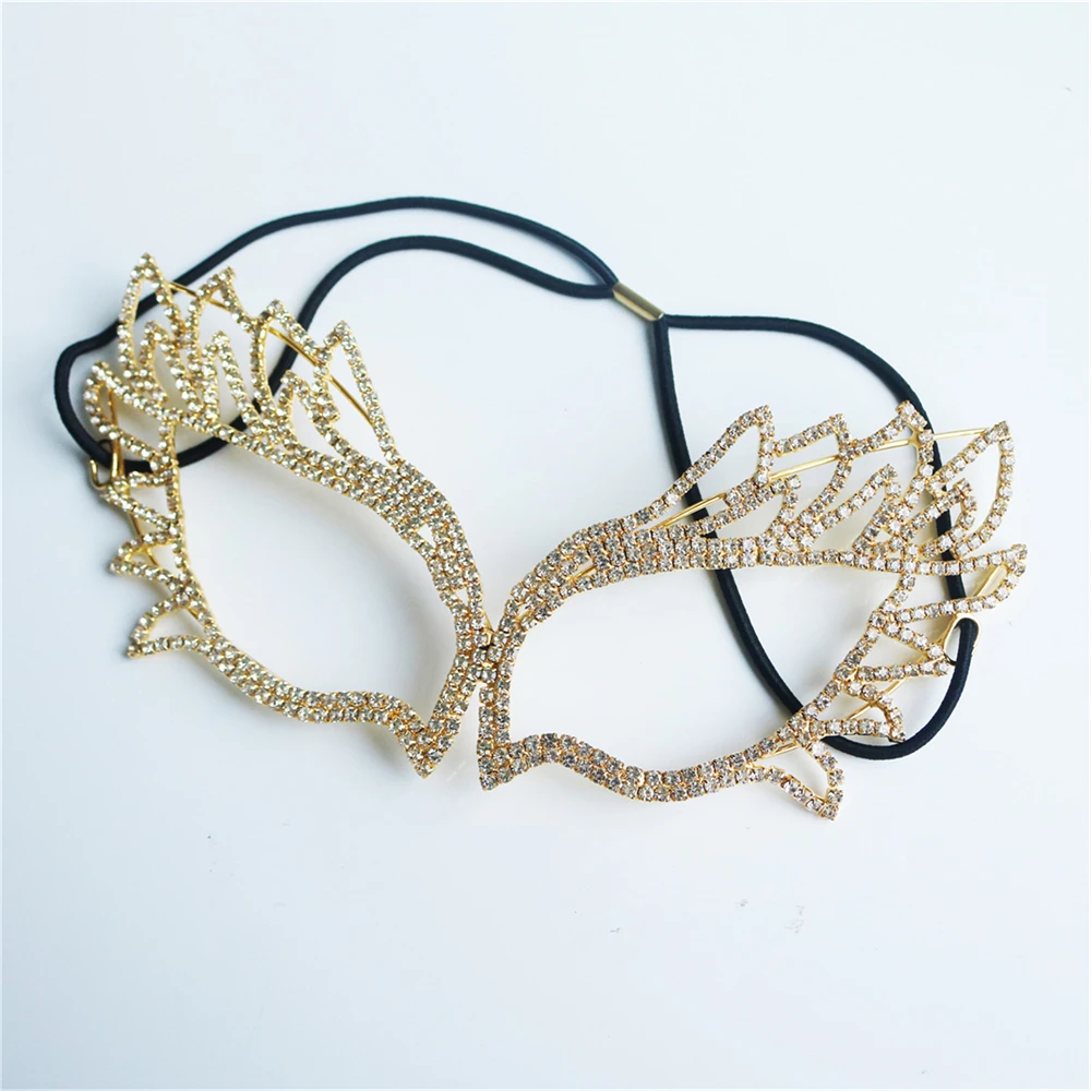 Exaggerated Bling Rhinestone Sexy Mask Handmade Women Festival Face Accessories Crystal Prom Party Mask Masquerade Jewelry