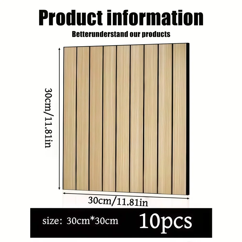 10PCS Grille Wall Panel Thick Foam Wood Grain Self-Adhesive Wall Papers Home Decor for Interior Decor Apartment Renovation