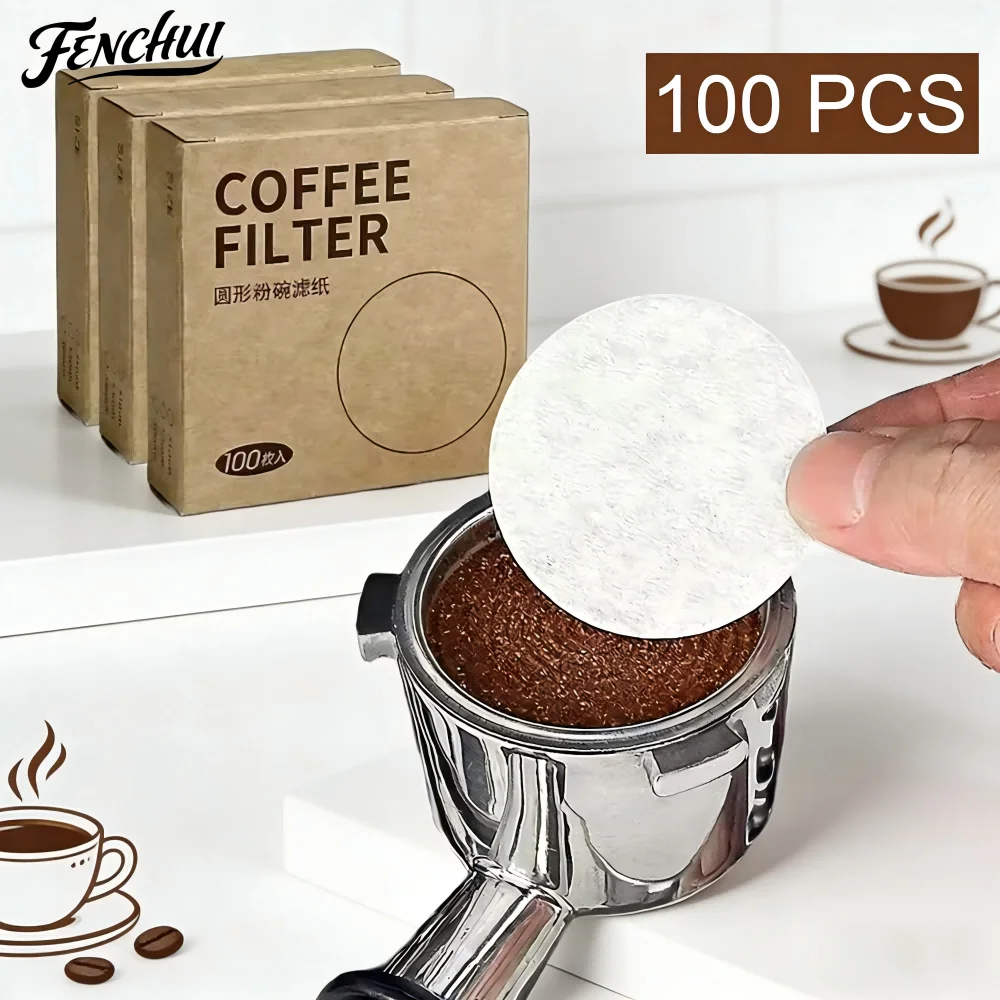 

FENCHUI 100pcs Espresso Paper Filter Disposable Puck Screen Portafilter Filter Paper For Coffee Maker