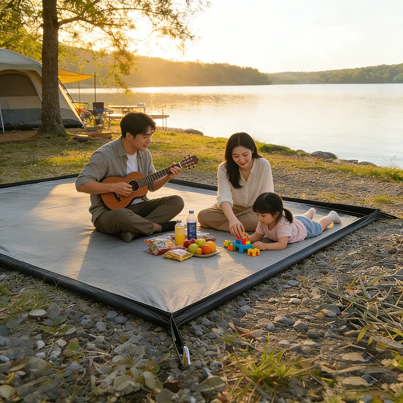 3x3 3D Outdoor Mat Waterproof Camping Oxford Cloth Bottom of Tent 3x4 Large Picnic Mat Camp Bathtub Tent Footprint Beach Blanket