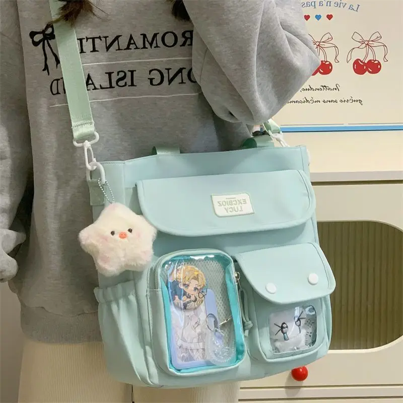 الطازجة والحلوة فتاة Ulzzang Y2K Ita حقيبة اليابانية Ins كلية نمط حقيبة كروسبودي سعة كبيرة المرأة حقيبة ألعاب التنقل اليومية #4