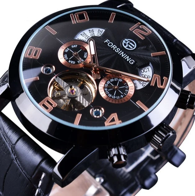 Hot selling 2024 new men\'s automatic mechanical watch year month calendar display watch shipped within 48 hours