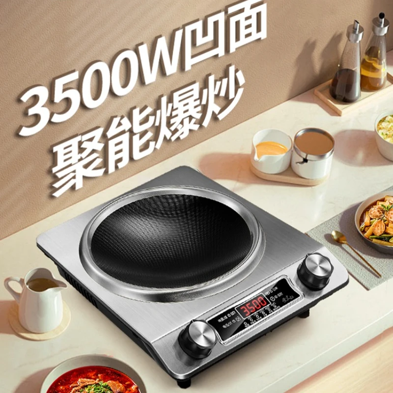 Konkaver Induktionsherd für den Haushalt, 3500 W, Hochleistungs-Induktionsheizung, Induktionsherd, Knopfsteuerung