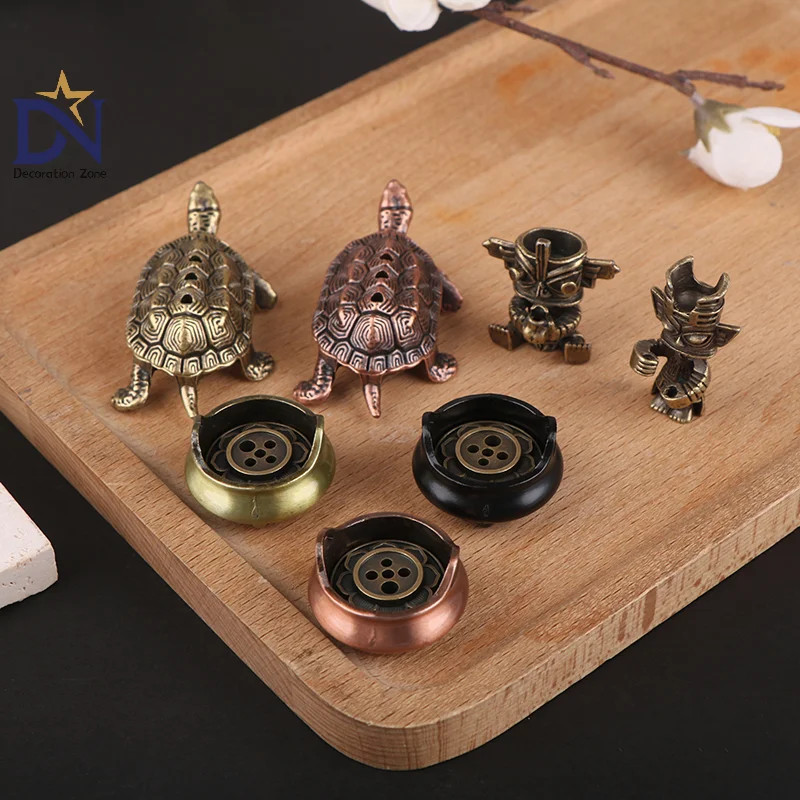 Portable Incense Burner Mini Metal Turtle Shape Incense Stick Animal Burner Stand Incense Holder Teahouse Accessory Home Decor