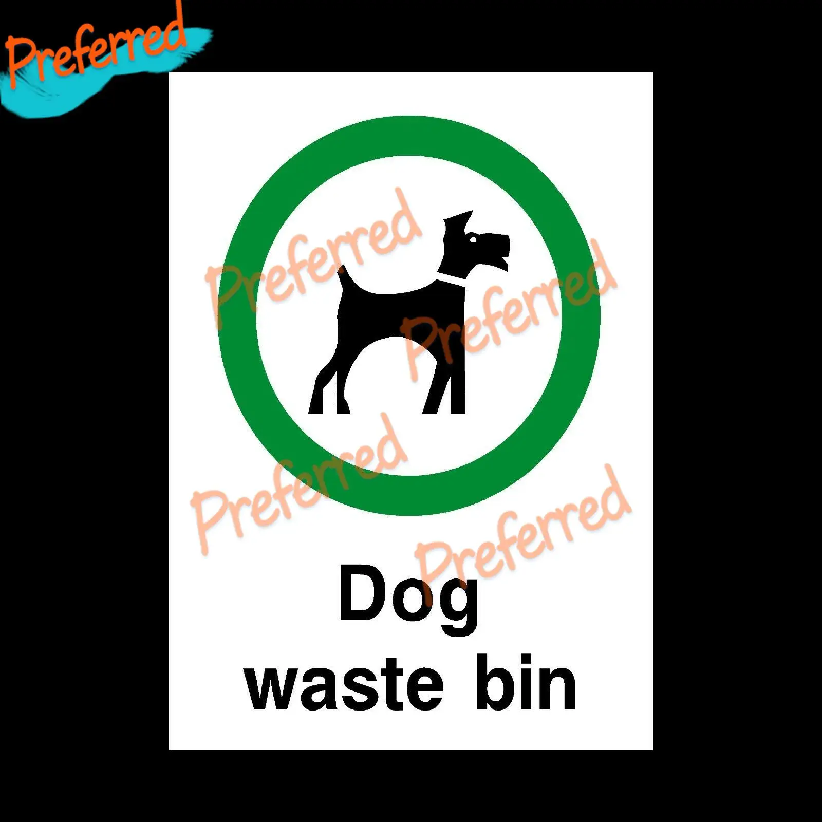 Dog Waste Bin Rigid Plastic or Car Sticker Decal Decor KK Vinyl - All Sizes waterproof PVC