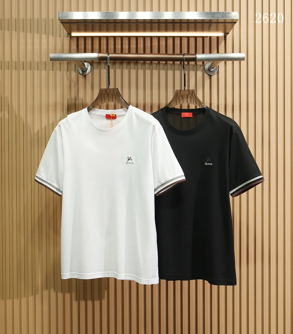 BLSK CPRT T-Shirt Cotton Thin men 2026 New fashion embroidery breathable short sleeve comfortable straight casual size M-3XL