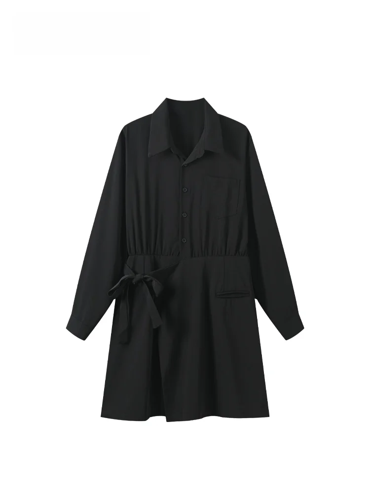 

CaraCLUB plus Size Collar Slimming Casual Dr Women's Early Spring New Sle Faionable Loose Fit Straight Tube Dr