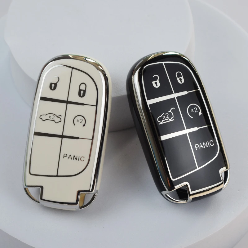 3 5 Buttons TPU Car Key Case Cover for Jeep Grand Cherokee Wrangler Renegade Compass for Fiat Wyatt for Chrysler300c Key