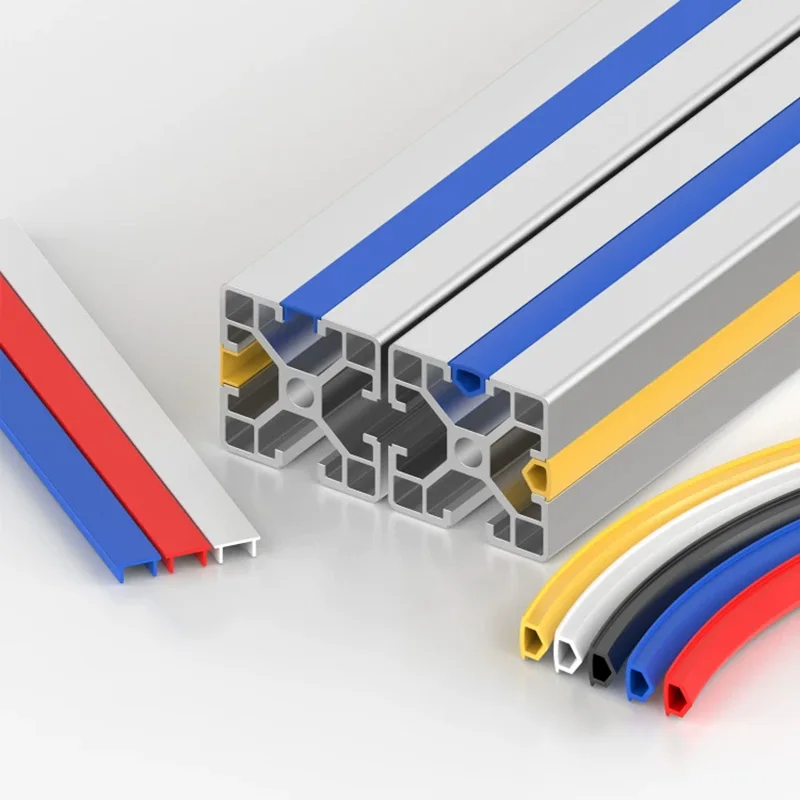 6 mm/8 mm/10 mm flacher Dichtungsstreifen für Aluminiumprofilnuten der Serie 20/30/40/45, staubdichte und kollisionssichere Abdeckung, dekorative Leiste – Detail 1