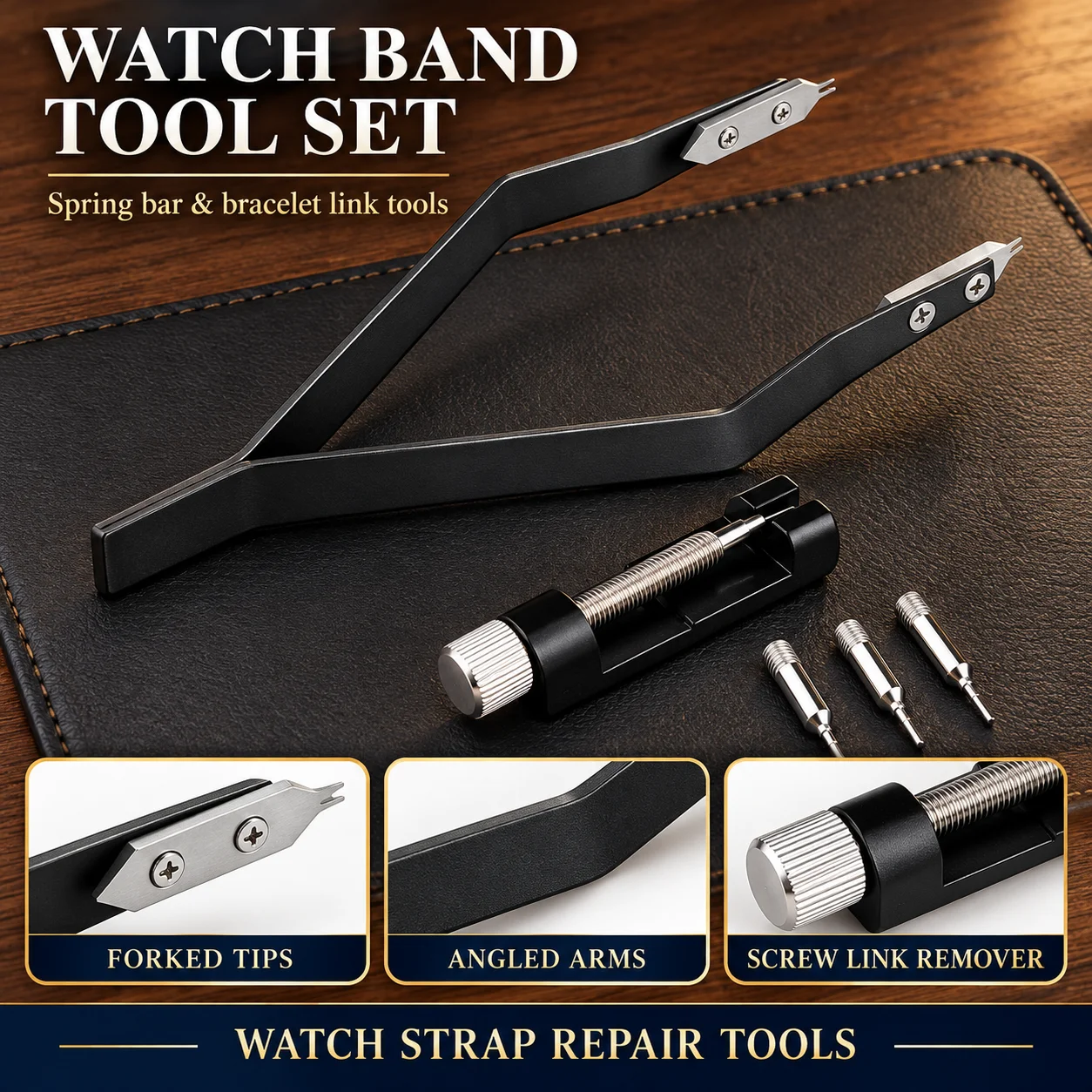 V Shaped Watch Spring Bar Remover Rofessional Stable Spring Bar Tweezer Precision Aluminum Alloy Watch Repair Tool DIY tool