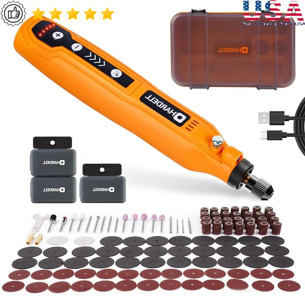 

Mini Cordless Rotary Tool 5-Speed USB Charging 111pcs Accessories Polishing Sanding Carving Battery Powered Tool with Storage
