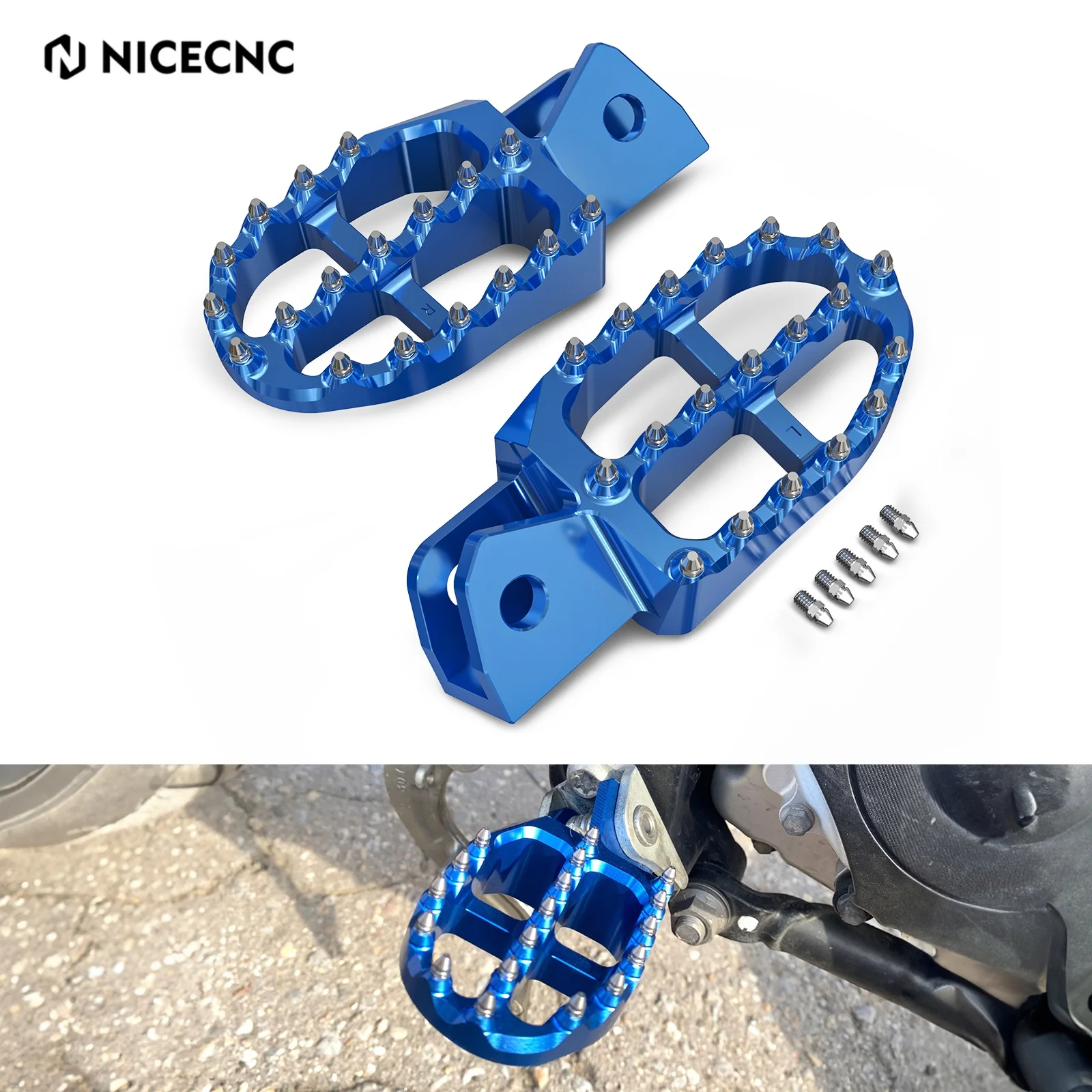 

NICECNC For 2021 Yamaha WR250R WR250X 2007-2021 WR 250R 250X Motorcycle Widen 57mm Foot Pegs Footrest Pedal Aluminum Accessories