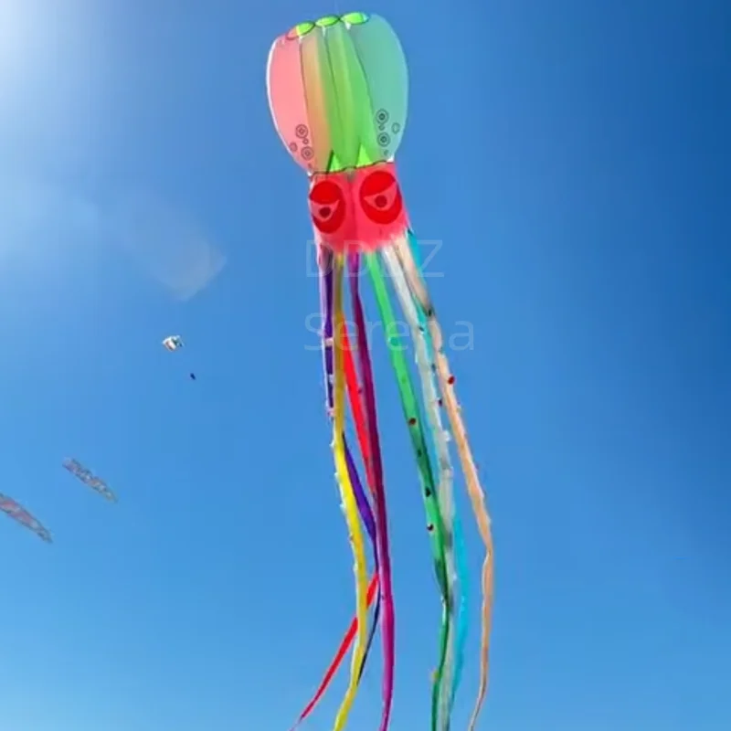 DDDZ Arco Iris color 18m LED pulpo 30D tela de poliéster Ripstop pipa inflable grande y suave con control remoto pipa nocturna
