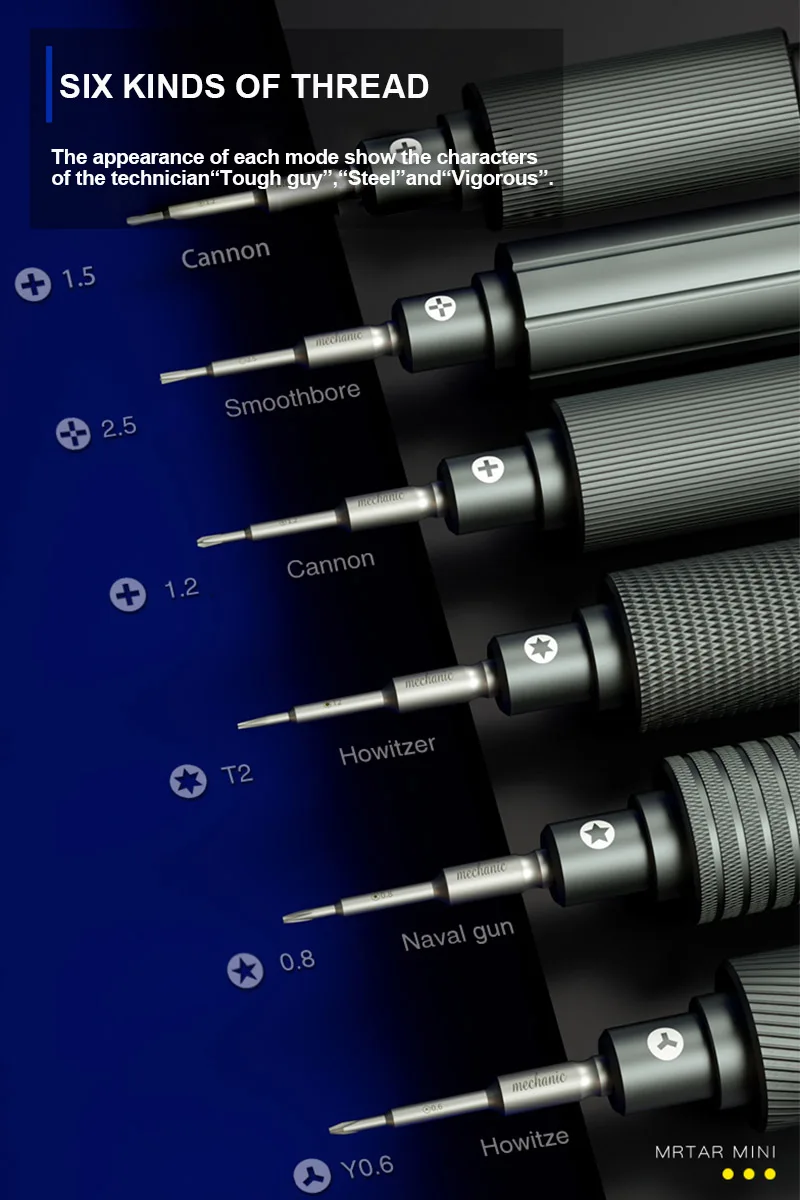 Neues MECHANIC High Hardness Schraubendreher-Set Convex Cross Torx T2 Y0.6 Pentalobe Phillips für Telefonuhr-Reparatur-Öffnungswerkzeug – Detail 5