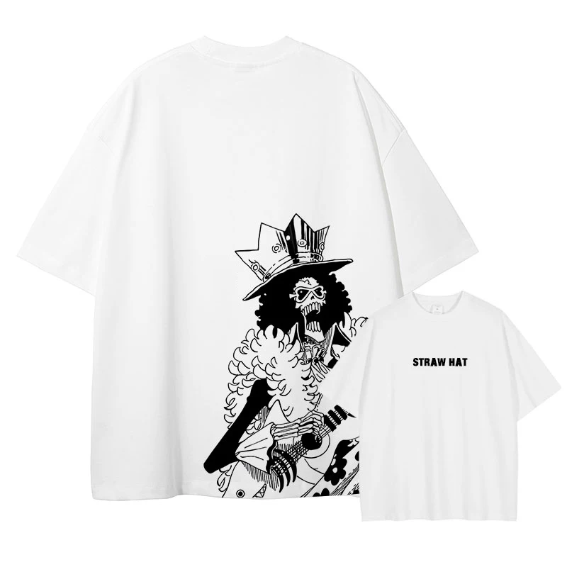 

One Piece Brook Cotton TShirt Graphic Print Casual Streetwear Hip Hop Style