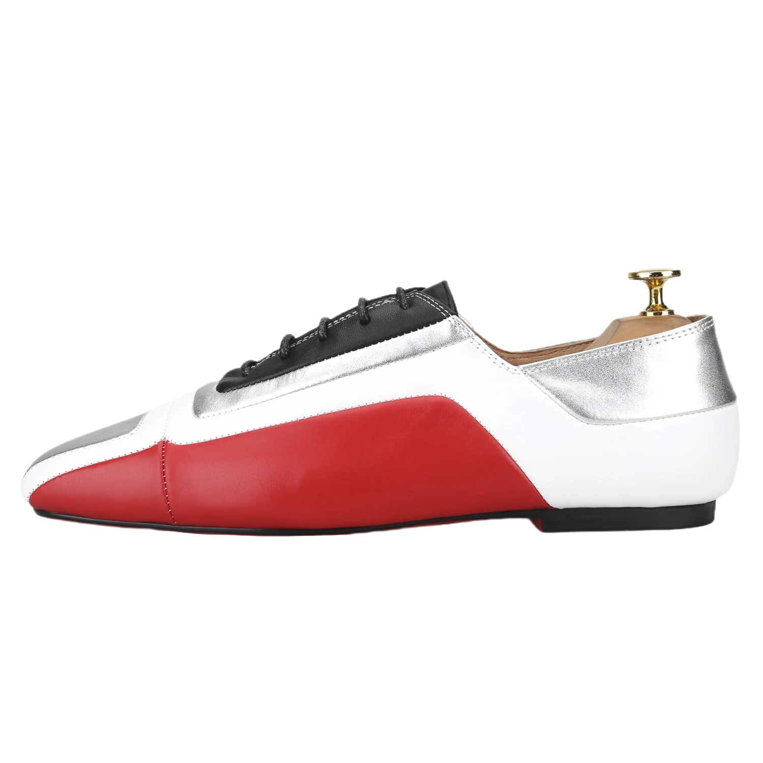 Piegitar Three-Colors Leather Hand-Stitching Crafts Oxford Shoes Classic Style Red Sole Lace-Up Men's Flats CL Brand Same Model