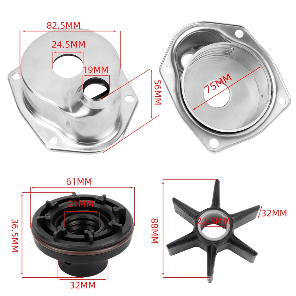 for Mercury Mariner Water Pump Impeller Kit 817275Q05 817275T4 for Mercruiser Drives Alpha I Gen II 40-350 HP 817275A5 18-3147