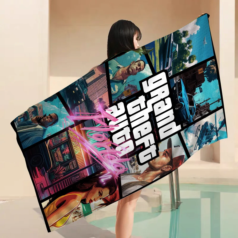 Grand Theft Auto GTA Towel Microfiber Beach Towel Absorbent Quick dry Soft Yoga Swimming Resort Mountain Climbing Towel