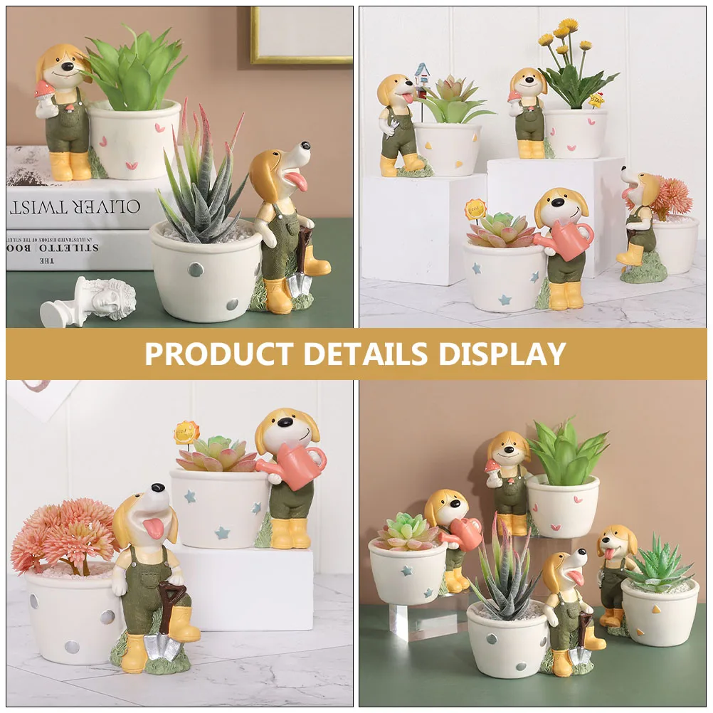 

1pc Resin Cartoon Flowerpot Creative Small Succulent Planter Decorative Nursery Decoration Durable Environmentally