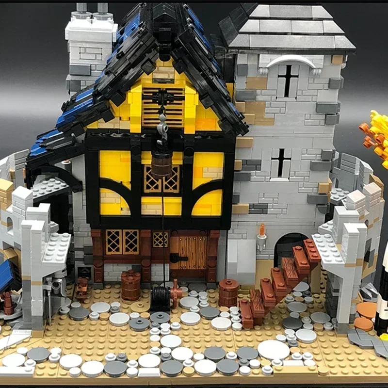 Castillo modelo Moc, ladrillos de construcción, fortaleza de Falcon negro, tecnología Anno, bloques modulares, regalos, juguetes, juegos DIY, montaje de Navidad