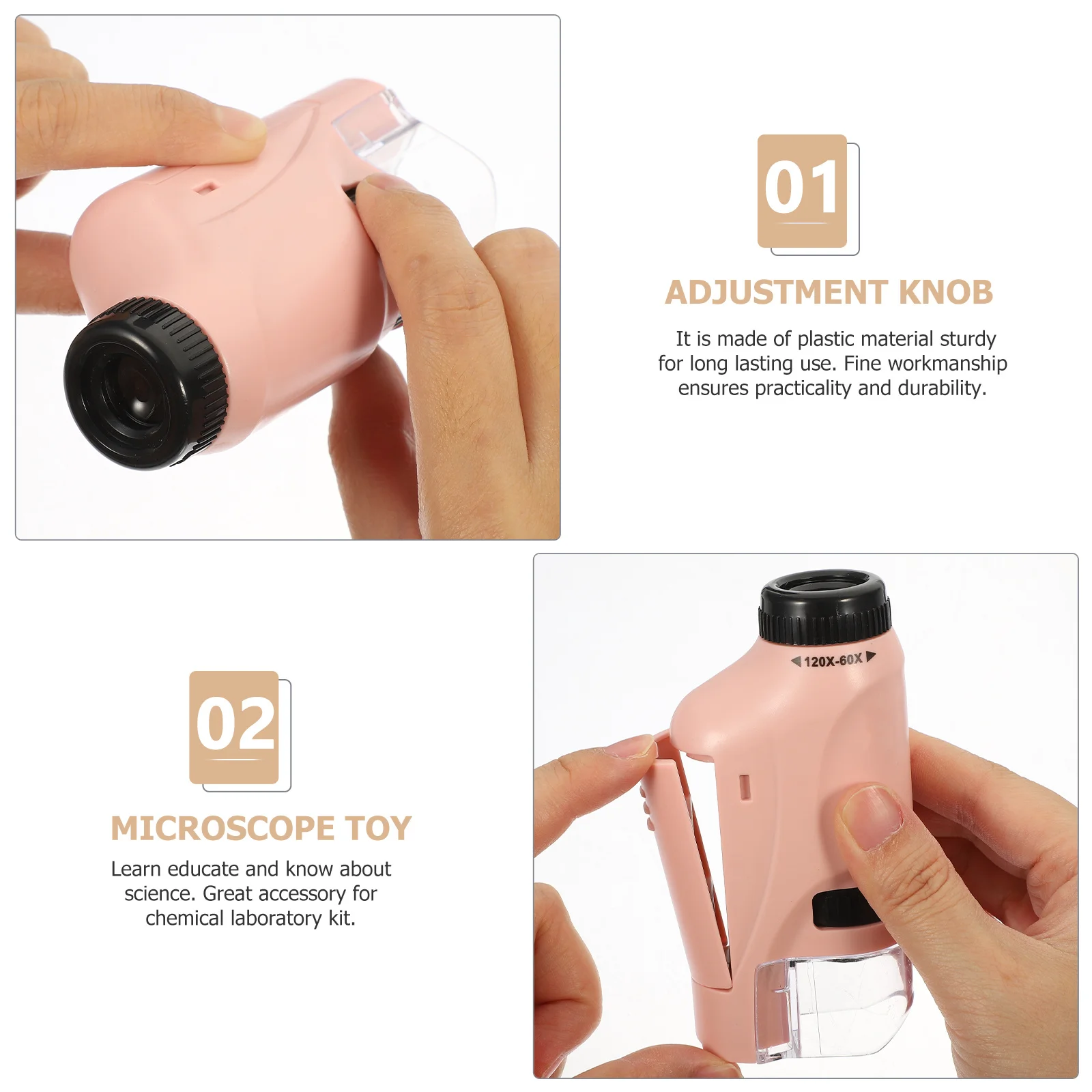 กล้องจุลทรรศน์เด็กแบบพกพาเครื่องสังเกตชีววิทยาความละเอียดสูงสำหรับการทดลองอุปกรณ์ห้องปฏิบัติการเพื่อการศึกษา