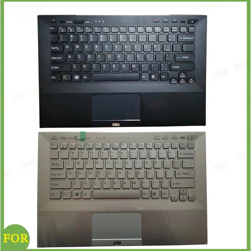

НОВИНКА для SONY VAIO VPC SA SB SC VPCSA VPCSB VPCSC PCG-41216L, верхняя крышка с клавиатурой для ноутбука, подсветкой и упором для рук (US-версия)