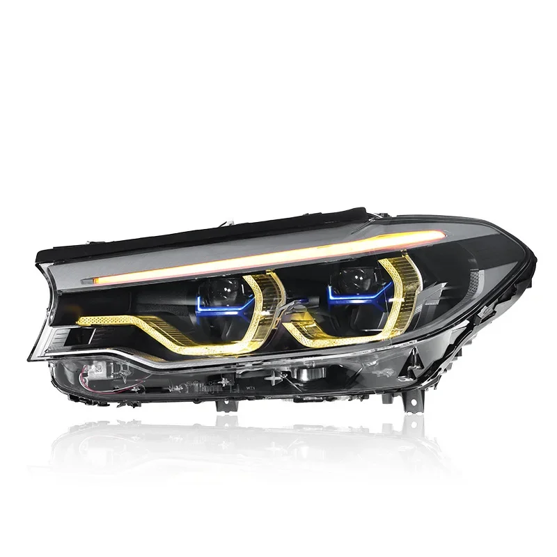 Sewiyolin سيارة LED مصباح مجموعة مصابيح أمامية لسيارات BMW 5 G38 G30 2018-2020 الأصفر والأبيض DRL السيارات الضباب DRL الفرامل بدوره إشارة لام