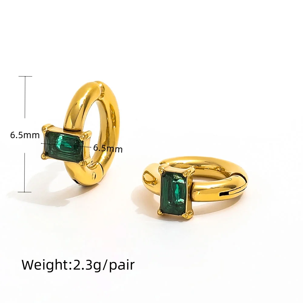 Joolim Jewelry Waterproof & Tarnish Free Wholesale Minimalist PVD Square Drill Cuff Stainless Steel Earring for Women