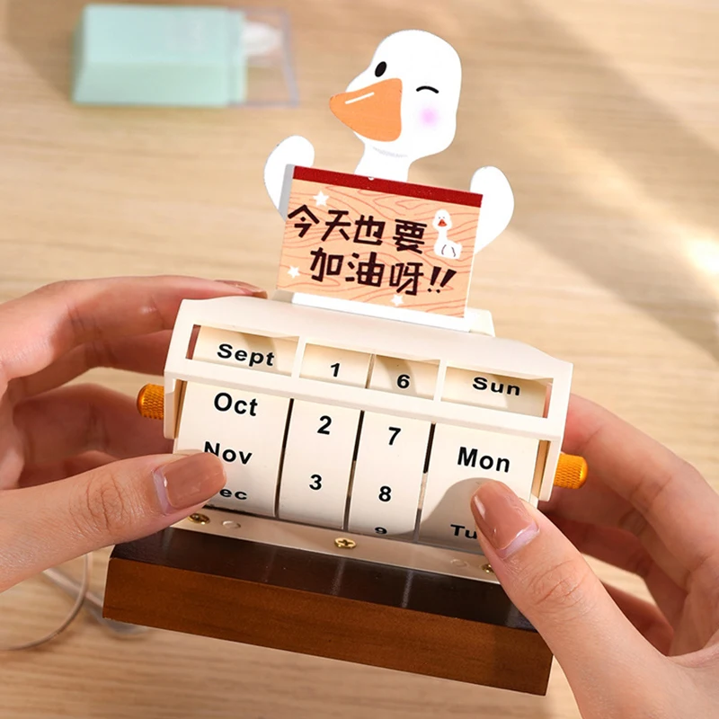 Rotating Perpetual Calendar Desktop Ornaments Countdown Reminder Card 2025 Calendar Mini Rotating Desk Calendar Annual Calendar