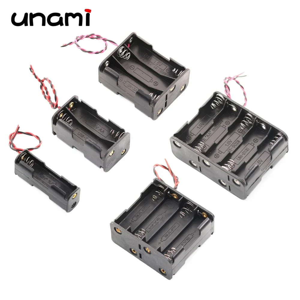 AA Battery Storage Holder 2x 4x 6x 8x 10x Double Layer Back To Back Case Box with Cable AA Power Case DIY