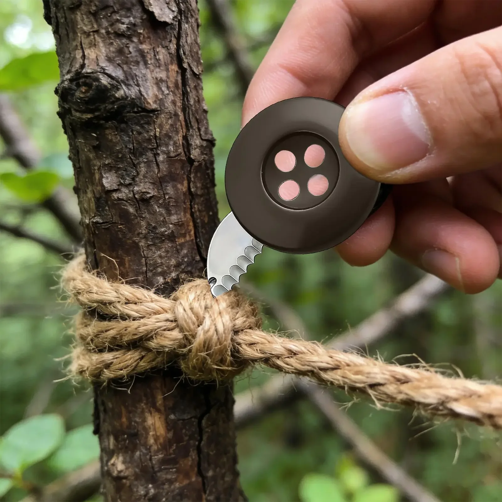 Stainless Steel Bottle Opener Lightweight Button Shape Button Shape Cutter Foldable Mini Foldable Portable Cutter Outdoor