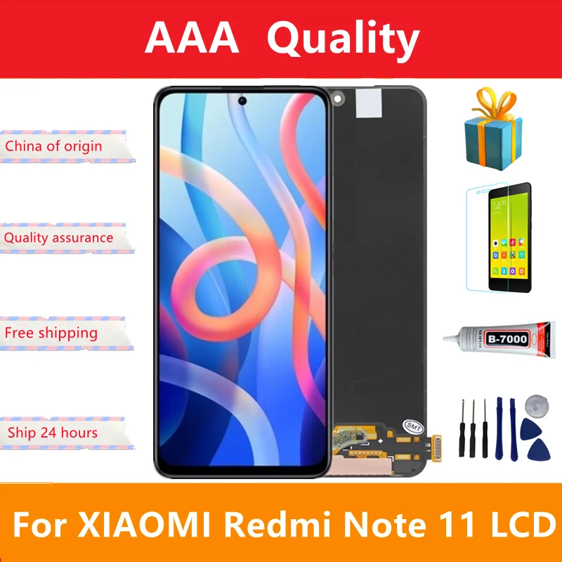 

High Quality For Xiaomi Redmi Note 11 LCD Display Touch Screen Digitizer Assembly For 2201117TG, 2201117TI Screen Replacement