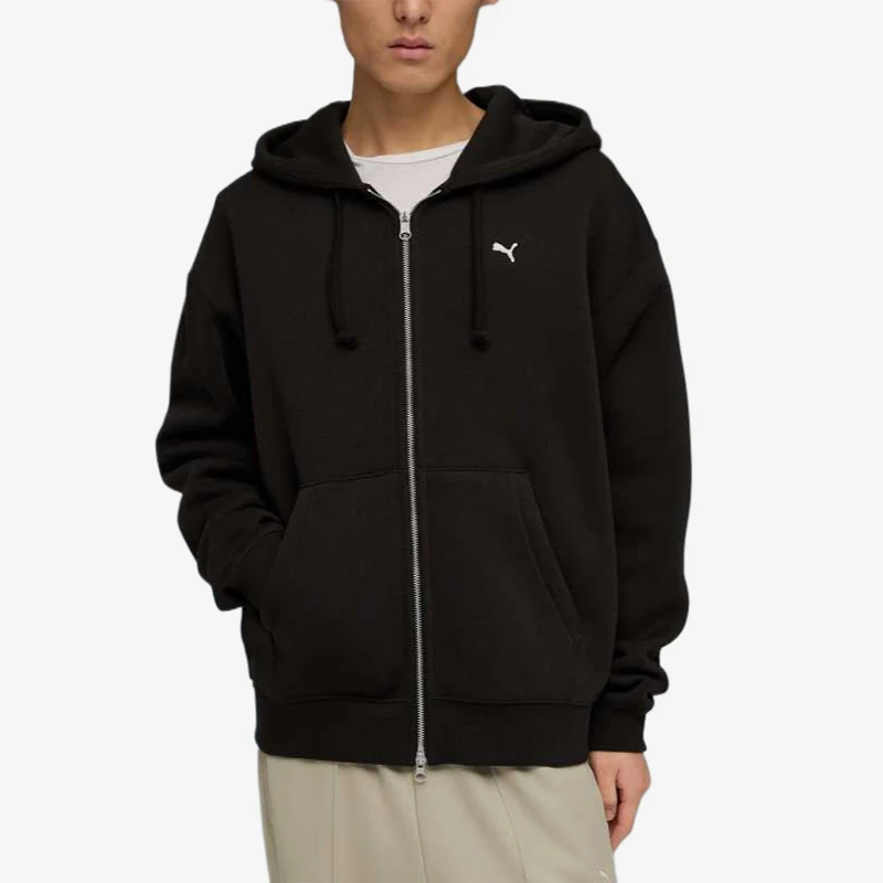 Puma genuine Essentials long sleeved hooded zipper solid color men's jacket 636462-01