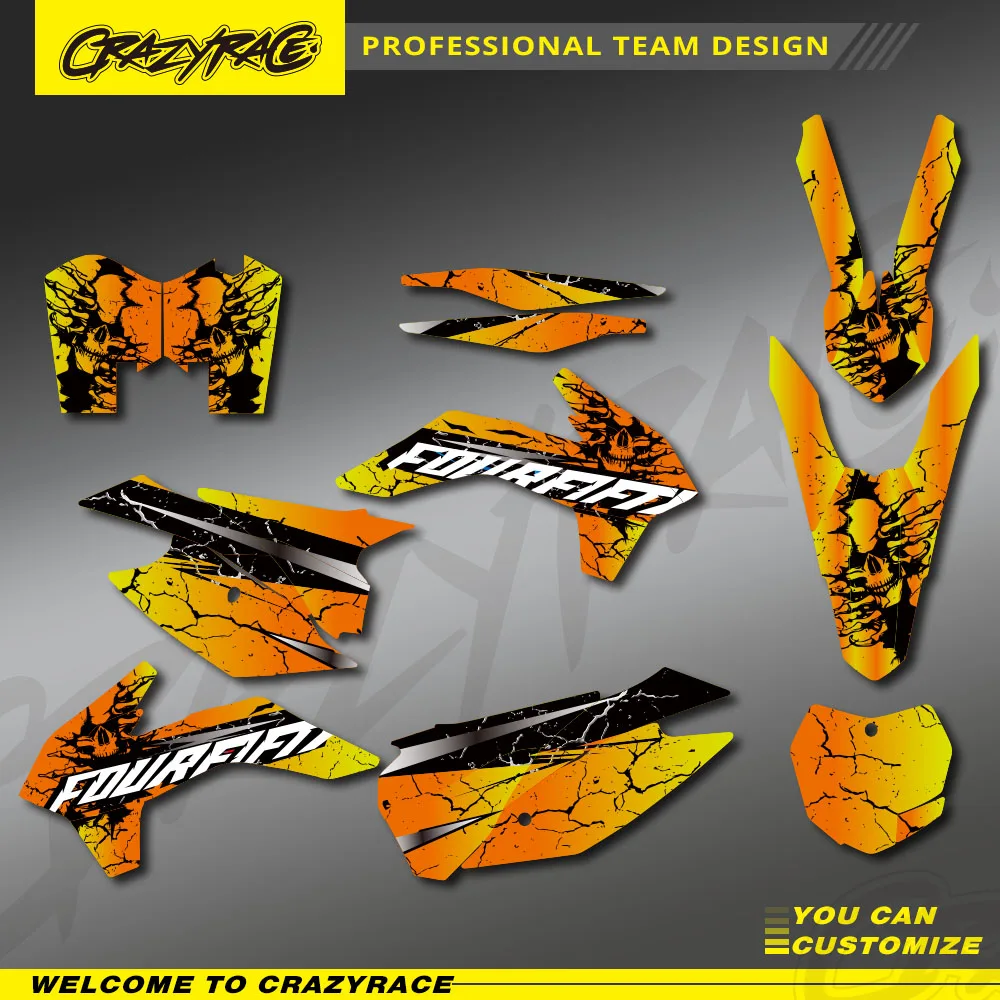 

CRAZYRACE Motorcycle Sticker Custom Team Graphics Decals Kit For KTM SX SXF XC XCF 2014 2015 EXC EXCF XCW 2014 2015 2016
