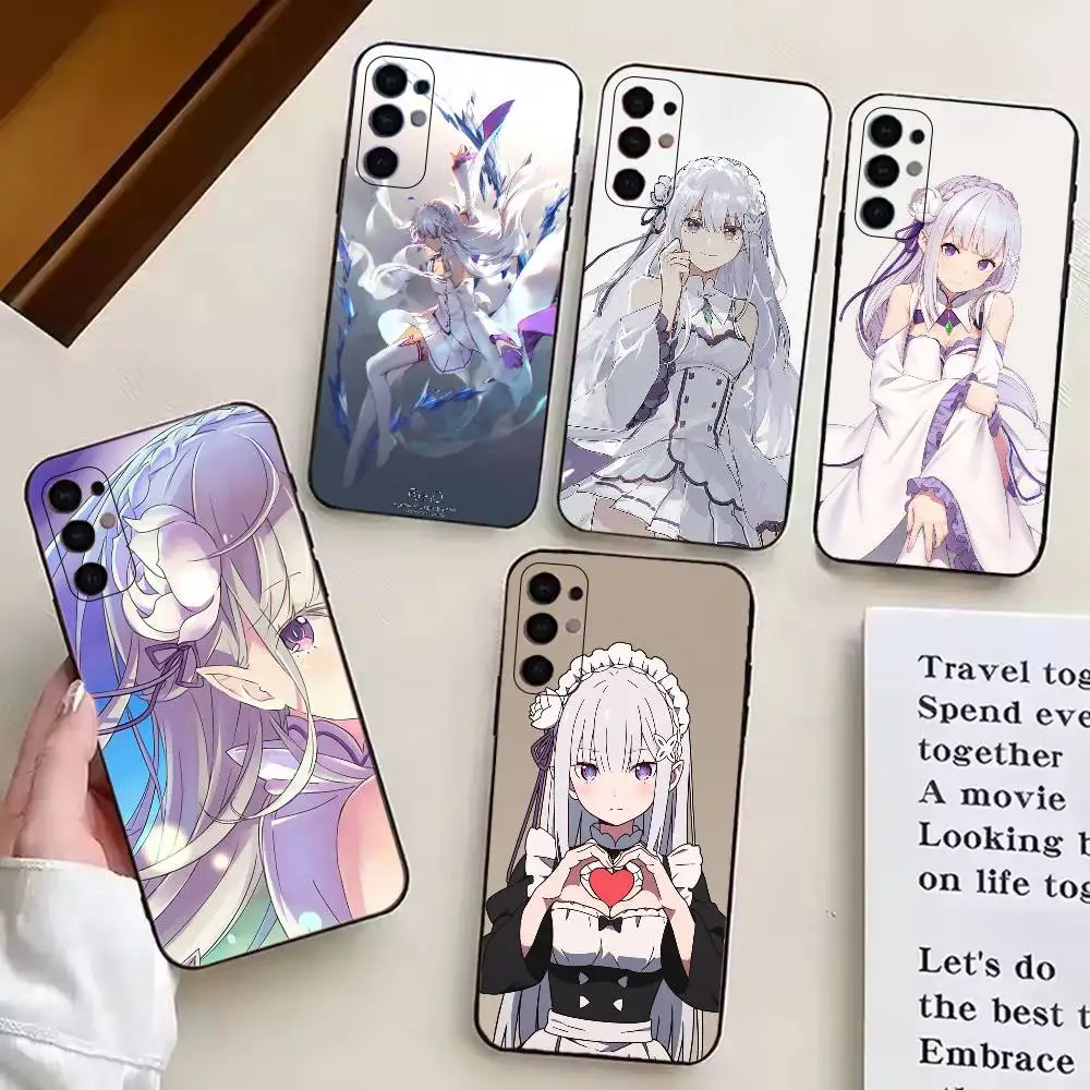 

Anime Cute Girl RE:Zero Emilia Phone Case For Samsung S25,S24,S21,S22,S23,S30,Ultra,S20,Plus,Fe,Lite,Note,10,Black Cover