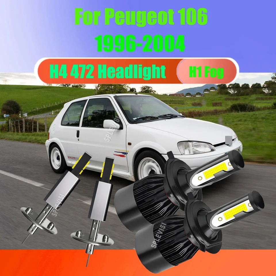 H4 H1 448 Led Headlamp Fog Light -Energy-Saving & Easy Installation For Peugeot 106 1996 1997 1998 1999 2000 2001 2002 2003 2004