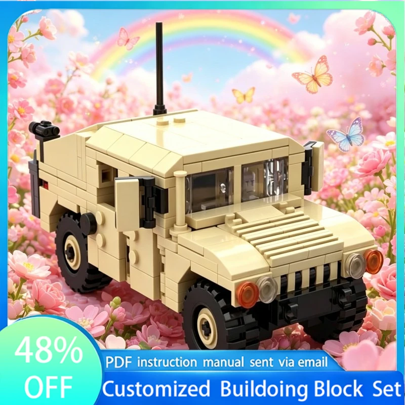 

366 PCS Armored Vehicle Bricks HUMVEE M1151 MILITARY MOC Customize Modular Building Block Simple Model DIY Toy Christmas Gift