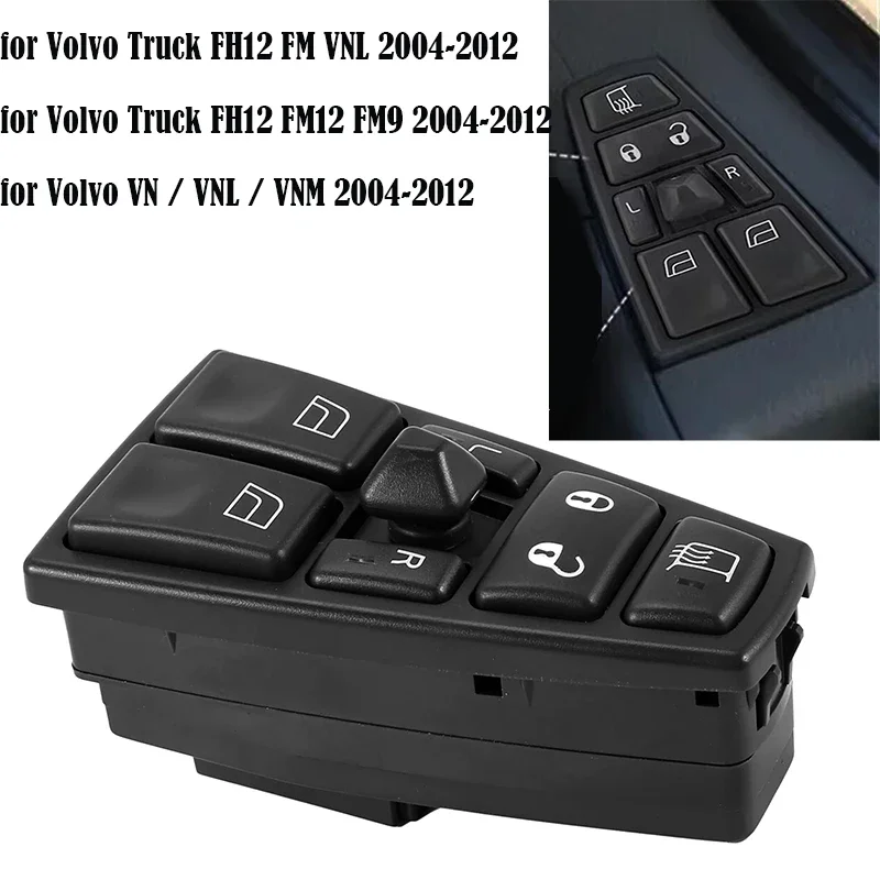 Car Side Window Switch Panel Glass Window Lifter Switch Replacement for Volvo Truck FH12 FM VNL 2004-2012