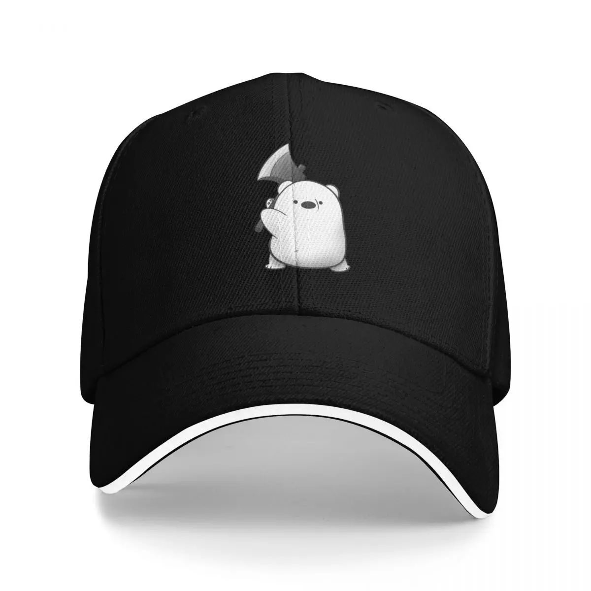 

White bear Iceberg holding his Axe Baseball Cap Beach summer hat men's big size hat Baseball For Men Women's