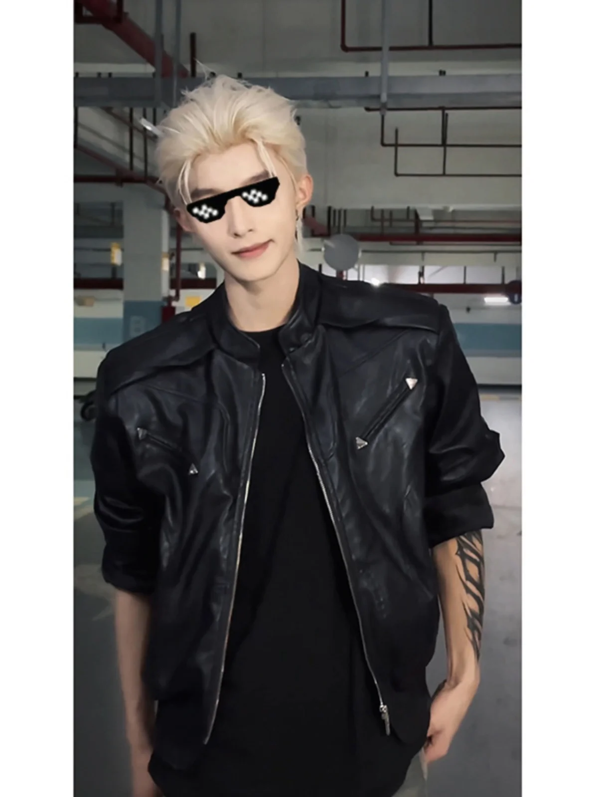 

Bla ort Leather Jaet Men's Early Autumn Cleanfit Harlington Workwear Jaet American Motorcycle Clothes Street Sle