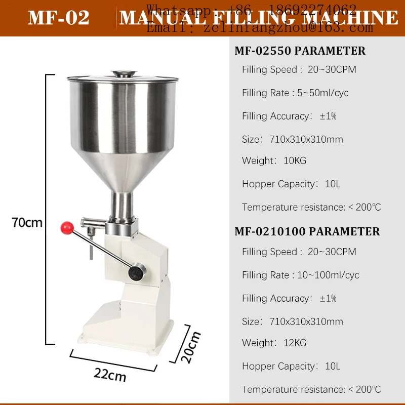 Manual Viscous Liquid Paste Filling Machine Stainless Steel for Honey Cream Shampoo Toothpaste Perfume Hand Sanitizer