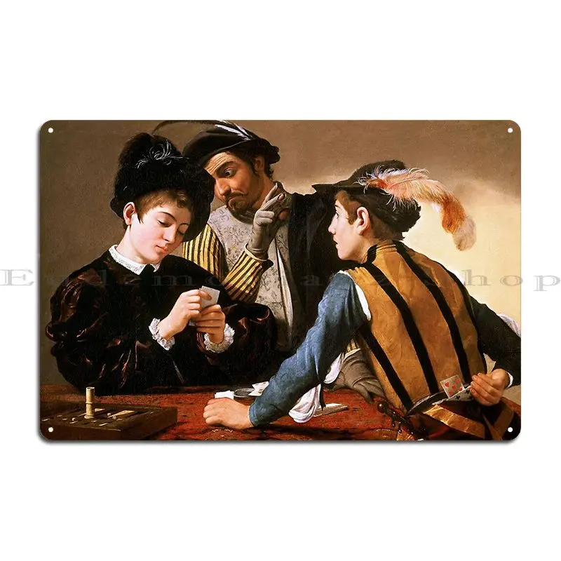 The Cheaters Caravaggio 1594 Metal Sign Garage Design Pub Home Club Tin Sign Poster