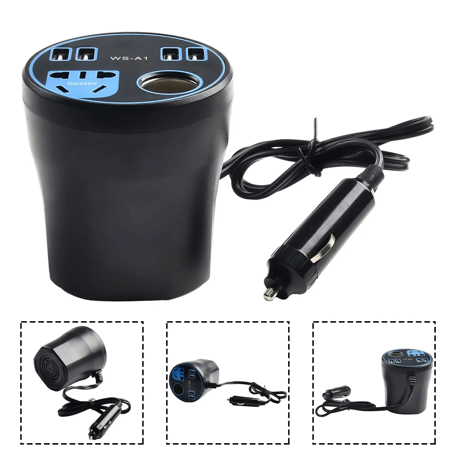 12V/24V Inverter Fast Charger Automatic Power-off Chargeable On Multiple Devices MAX 200W Output For Cars Fast Charging