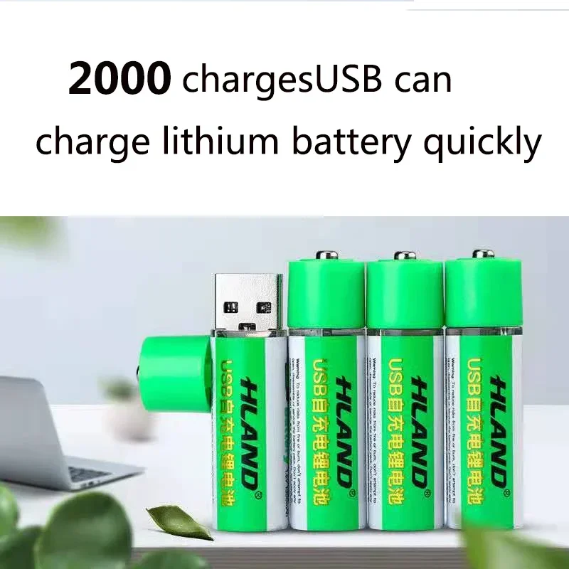 2024 NEW Large capacity 1.5V AA 1300mAh USB rechargeable lithium ion battery for remote control wireless mouse + cable